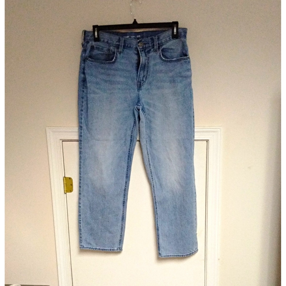 Old Navy Men's Built-In Flex Blue Light Wash Denim Loose Fit Straight Jeans
